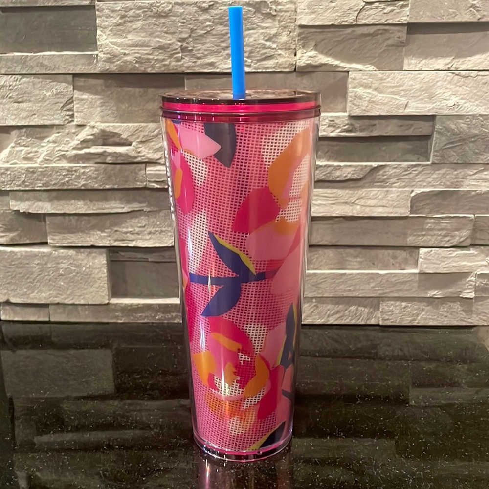 STARBUCKS Spring 2023 Pink Floral Cold Cup Tumbler Venti 24 oz *New Release* - Picture 1 of 4